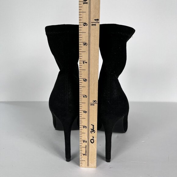 NEW BP Braylee Pointed Toe Bootie 6 Black Stiletto Sock Ankle Boot Heel Glam - Picture 6 of 8